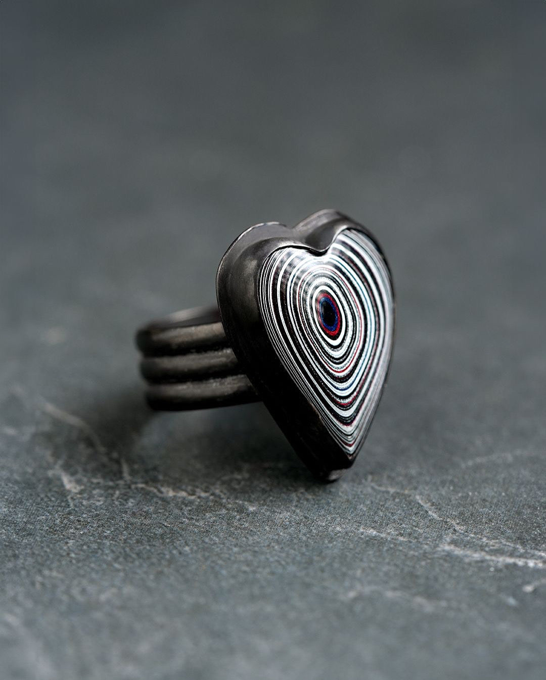 Fordite Heart Ring