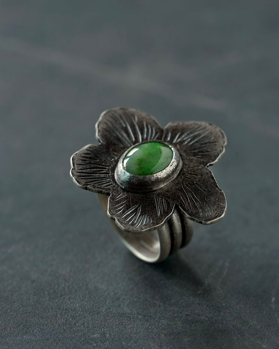 Engraved Gumamela ring - preorder
