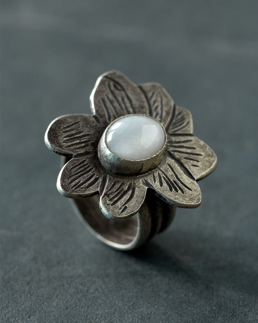 Engraved Sampaguita ring